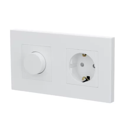 Draaidimmer universeel enkel + WCD wit set