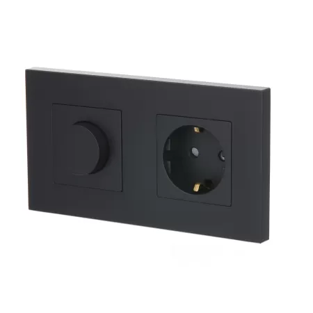 Draaidimmer universeel enkel + WCD zwart set