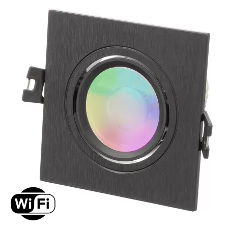 Miboxer LED inbouwspot dimbaar - Wifi 2.4GHz -  vierkant zwart -  L93xB93xH80mm - 6W