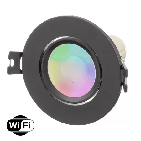 Miboxer LED inbouwspot dimbaar - Wifi 2.4GHz -  rond zwart -  D90xH80mm - 6W