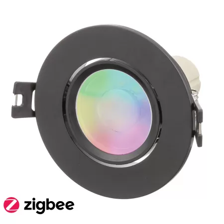 Miboxer LED inbouwspot dimbaar - Zigbee + 2.4GHz -  rond zwart -  D90xH80mm - 6W - Hue compatibel