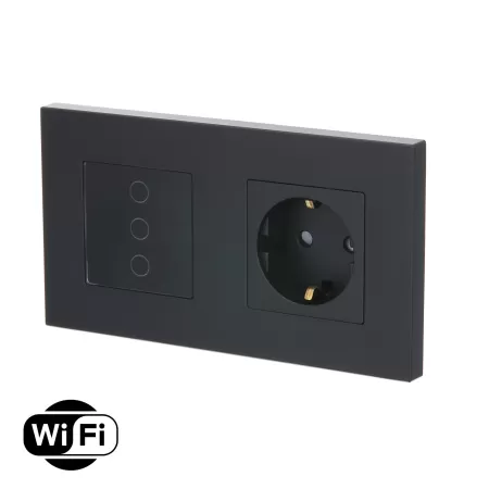 Wifi touch LED dimmer enkel + WCD zwart set