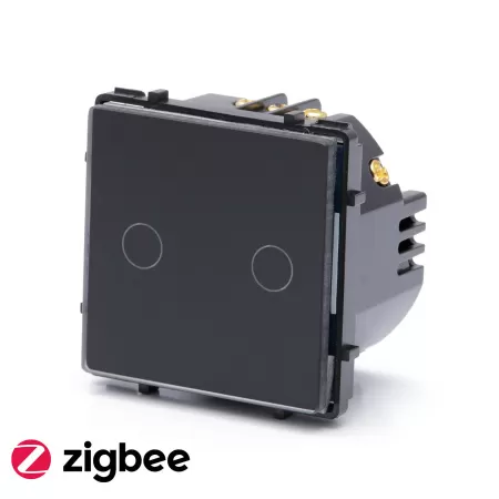 Zigbee touch aan-uit schakelaar dubbel zwart - 600W